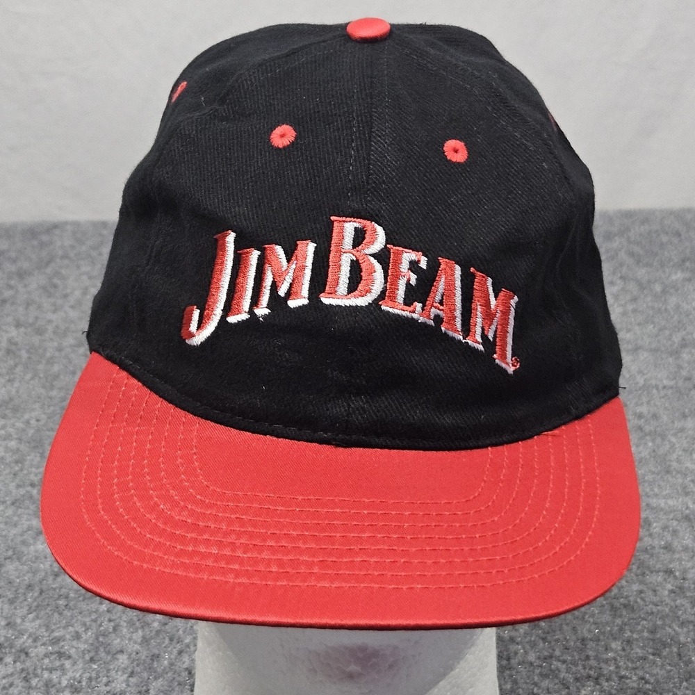 Jim Beam Hat Mens OSFA Black Red Snapback Hollywood Bar & Grill Vintage Style